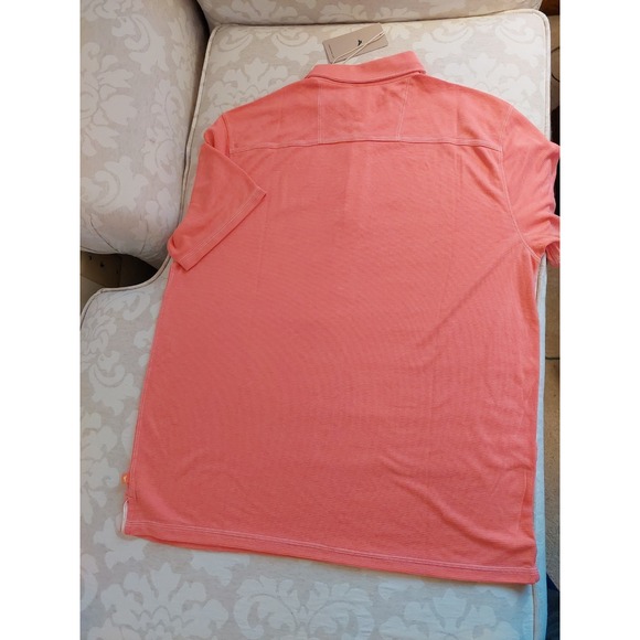 Tommy Bahama Men's Logo Polo Shirt Knit Tencel Blend Melon Size Large - New! - Picture 11 of 11